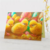 3 Yellow Little Oaster Chicks Collection Karte (Gelbe Blume)