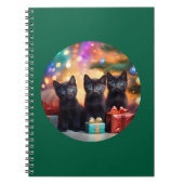 3 Young Blue Mit Augen Black Kittens Weihnachtslan Notizblock (Vorderseite)