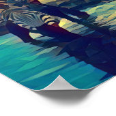 3 Zebras Original Abstrakte Tier Dschungelsafari Poster (Ecke)