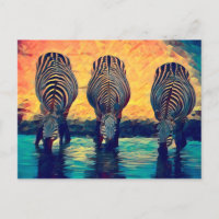 3 Zebras Original Abstrakte Tier Dschungelsafari