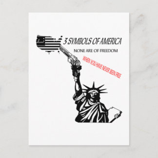 3 Zeichen weiß Postkarte