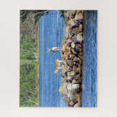 3 Ziegen auf Felsen Puzzle (Vertikal)