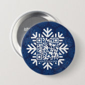 3 Zoll Round Button mit QR-Code Snowflake (Vorne & Hinten)