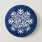 3 Zoll Round Button mit QR-Code Snowflake (Vorderseite)