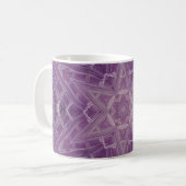 3A Einzigartiger Lila White Star Mandala Kaffeetasse (Vorderseite Links)