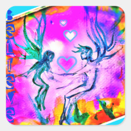 3BELIEVE < 3 FEE quadratischer Aufkleber