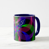 3D 2D Geometric Hybrid Coffee Mug Tasse (VorderseiteRechts)
