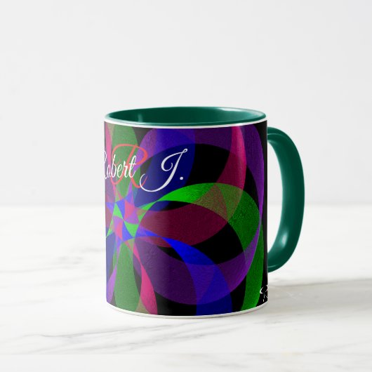 3D 2D Geometric Hybrid Coffee Mug Tasse (VorderseiteRechts)