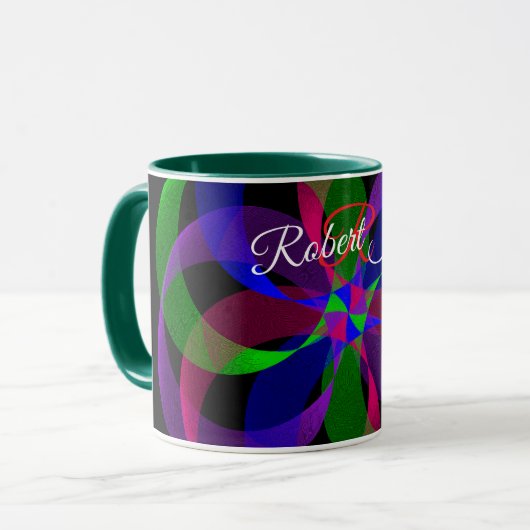 3D 2D Geometric Hybrid Coffee Mug Tasse (Vorderseite Links)