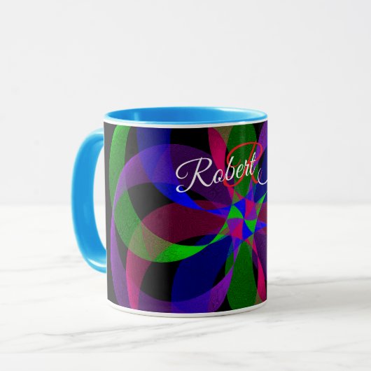 3D 2D Geometric Hybrid Coffee Mug Tasse (Vorderseite Links)