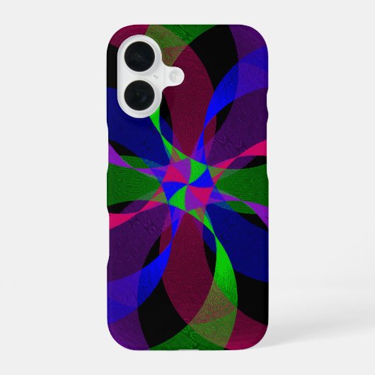 3D 2D Geometric Hybrid iPhone 16 Case Hülle (Rückseite)