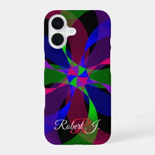 3D 2D Geometric Hybrid iPhone 16 Case Hülle (Rückseite)