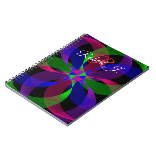 3D 2D Geometric Hybrid Spiral Notebook Notizblock (Linke Seite)