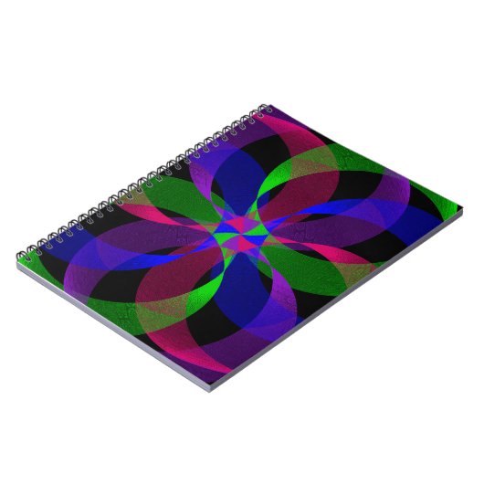 3D 2D Geometric Hybrid Spiral Notebook Notizblock (Linke Seite)
