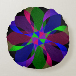 3D 2D geometrische Hybridkissen Rundes Kissen