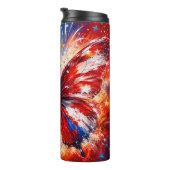 3D 4. Juli Schmetterling 01 Thermosbecher (Nach rechts gedreht)