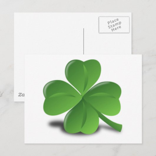 3D 4 Leaf Klee Postkarte (Vorne/Hinten)