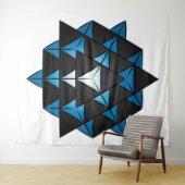 3D 64 Tetrahedron Grid Series V2 Tapestry Wandteppich (Beispiel (Horizontal))