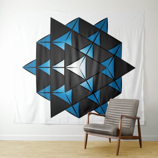 3D 64 Tetrahedron Grid Series V2 Tapestry Wandteppich (Beispiel (Horizontal))