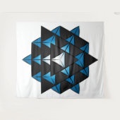 3D 64 Tetrahedron Grid Series V2 Tapestry Wandteppich (Vorderseite (Horizontal))