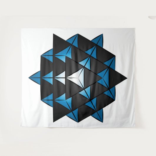 3D 64 Tetrahedron Grid Series V2 Tapestry Wandteppich (Vorderseite (Horizontal))