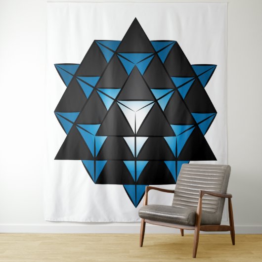 3D 64 Tetrahedron Grid Series V2 Tapestry Wandteppich (Beispiel)