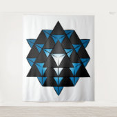 3D 64 Tetrahedron Grid Series V2 Tapestry Wandteppich (Vorderseite)