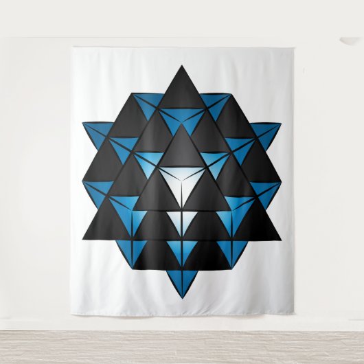 3D 64 Tetrahedron Grid Series V2 Tapestry Wandteppich (Vorderseite)