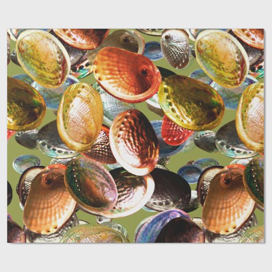 3D Abalone Colorful Seashell Geschenkpapier (Flach)