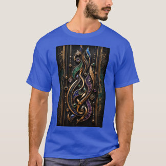 3D-Abstracte Kalligrafie mit wertvollen Edelsteine T-Shirt