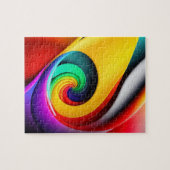 3D Abstrakt geometrische Spiralfarben Puzzle (Horizontal)