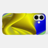 3D Abstrakt in Gelbblau Case-Mate iPhone Hülle (Rückseite (Horizontal))
