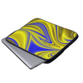 3D Abstrakt in Gelbblau Laptopschutzhülle (Vorne Knopf)