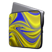 3D Abstrakt in Gelbblau Laptopschutzhülle (Vorderseite Links)