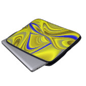 3D Abstrakt in Gelbblau Laptopschutzhülle (Vorne Knopf)