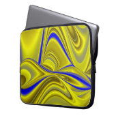 3D Abstrakt in Gelbblau Laptopschutzhülle (Vorderseite Links)