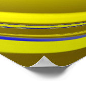 3D Abstrakt in Gelbblau Poster (Ecke)