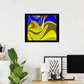 3D Abstrakt in Gelbblau Poster (Heimbüro)
