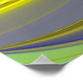 3D Abstrakt in Gelbblau Poster (Ecke)