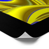 3D Abstrakt in Gelbblau Poster (Ecke)