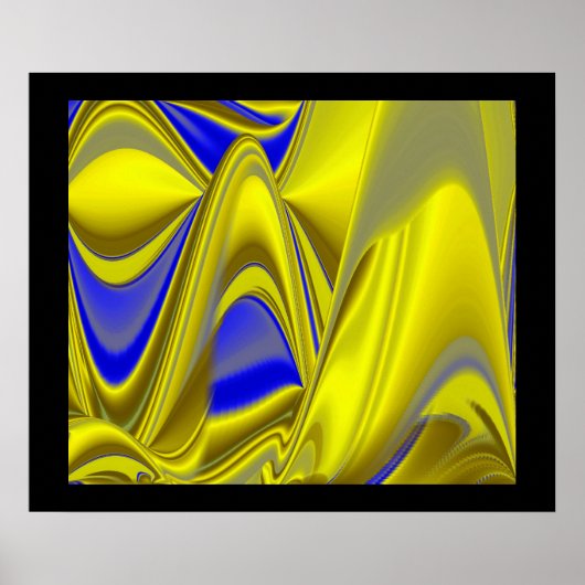 3D Abstrakt in Gelbblau Poster (Vorne)