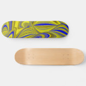 3D Abstrakt in Gelbblau Skateboard (Horizontal)