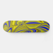 3D Abstrakt in Gelbblau Skateboard (Horizontal)