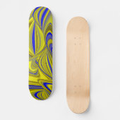 3D Abstrakt in Gelbblau Skateboard (Vorderseite)