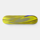 3D Abstrakt in Gelbblau Skateboard (Horizontal)