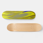 3D Abstrakt in Gelbblau Skateboard (Horizontal)