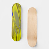 3D Abstrakt in Gelbblau Skateboard (Vorderseite)