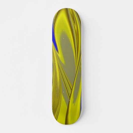 3D Abstrakt in Gelbblau Skateboard (Vorne)