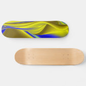 3D Abstrakt in Gelbblau Skateboard (Horizontal)