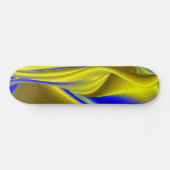 3D Abstrakt in Gelbblau Skateboard (Horizontal)
